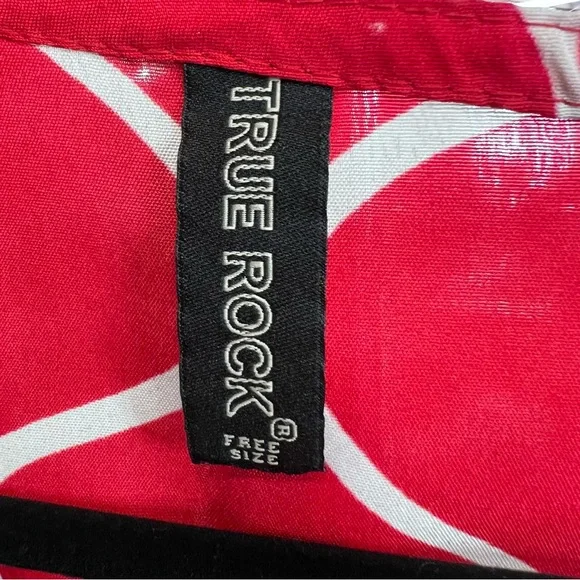 TRUE ROCK Red and Blue Maxi Length Caftan, One Size - Picture 13 of 13